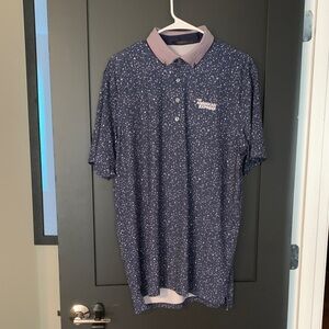Greyson Clothiers Men's Navy Speckled Polo Size Large